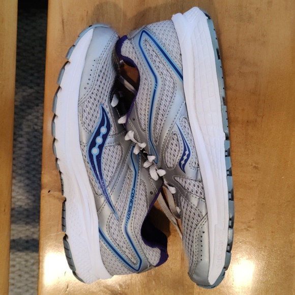 Saucony Cohesion 11 gray silver and purple size 6.5 running shoes - Picture 7 of 12